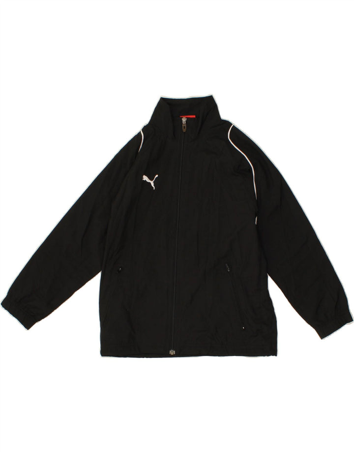 PUMA Boys Tracksuit Top Jacket 9-10 Years Medium Black Polyester Vintage Puma and Second-Hand Puma from Messina Hembry 