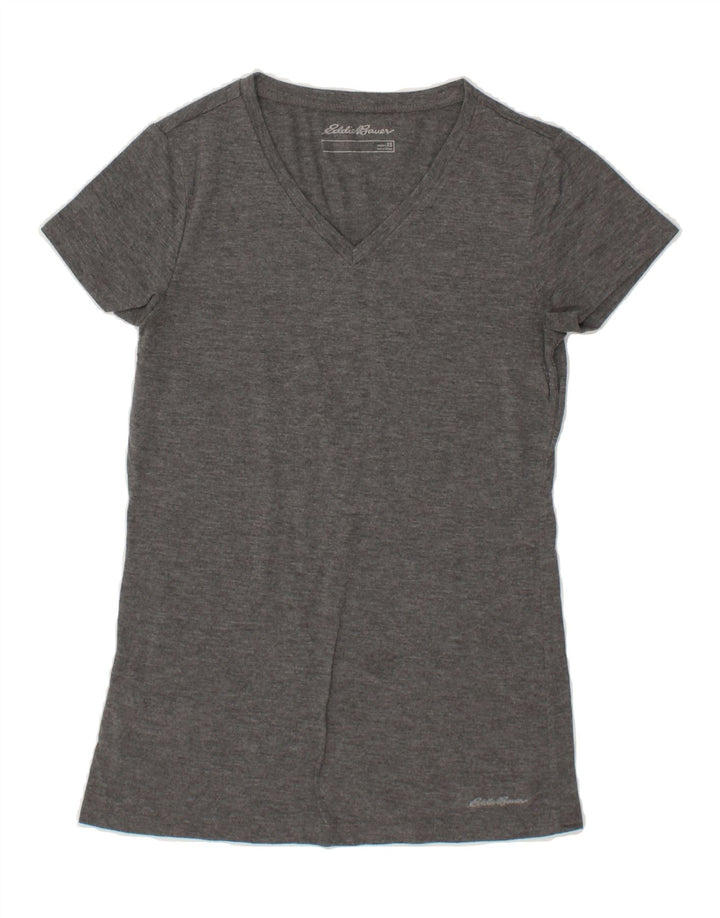 EDDIE BAUER Womens T-Shirt Top UK 6 XS Grey Polyester Vintage Eddie Bauer and Second-Hand Eddie Bauer from Messina Hembry 