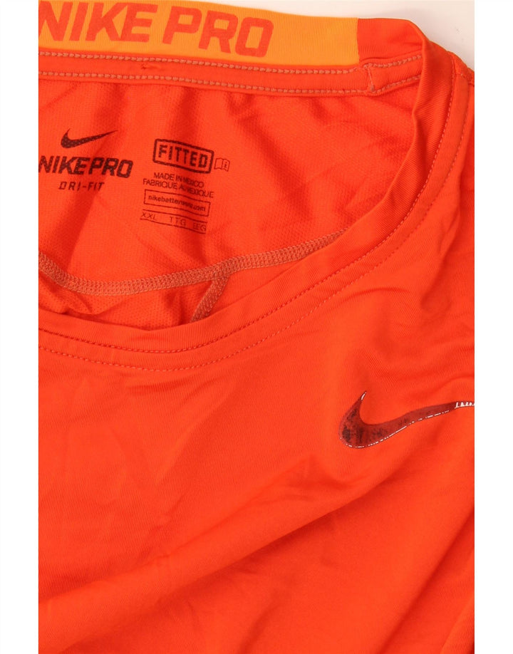 NIKE Mens Dri Fit T-Shirt Top 2XL Orange