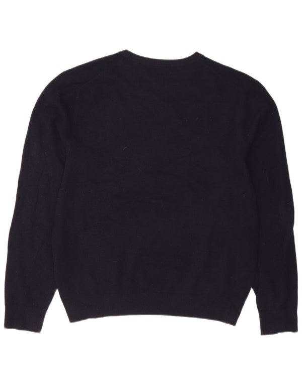 Gant Mens Boat Neck Jumper Sweater XL Navy Blue Wool
