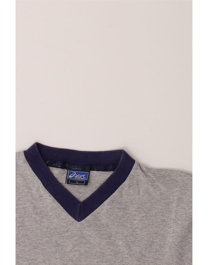 ASICS Mens T-Shirt Top Large Grey Cotton Vintage Asics and Second-Hand Asics from Messina Hembry 