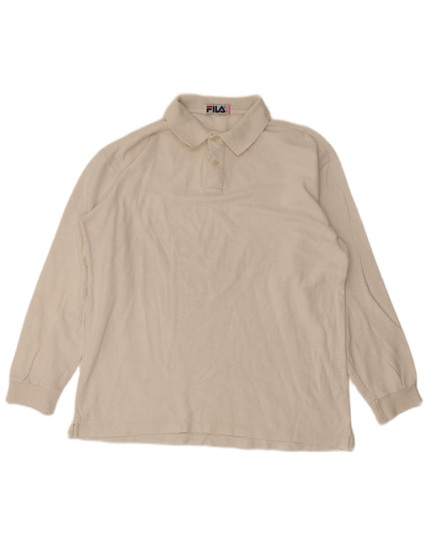 Fila Mens Long Sleeve Polo Shirt US 42 Large White