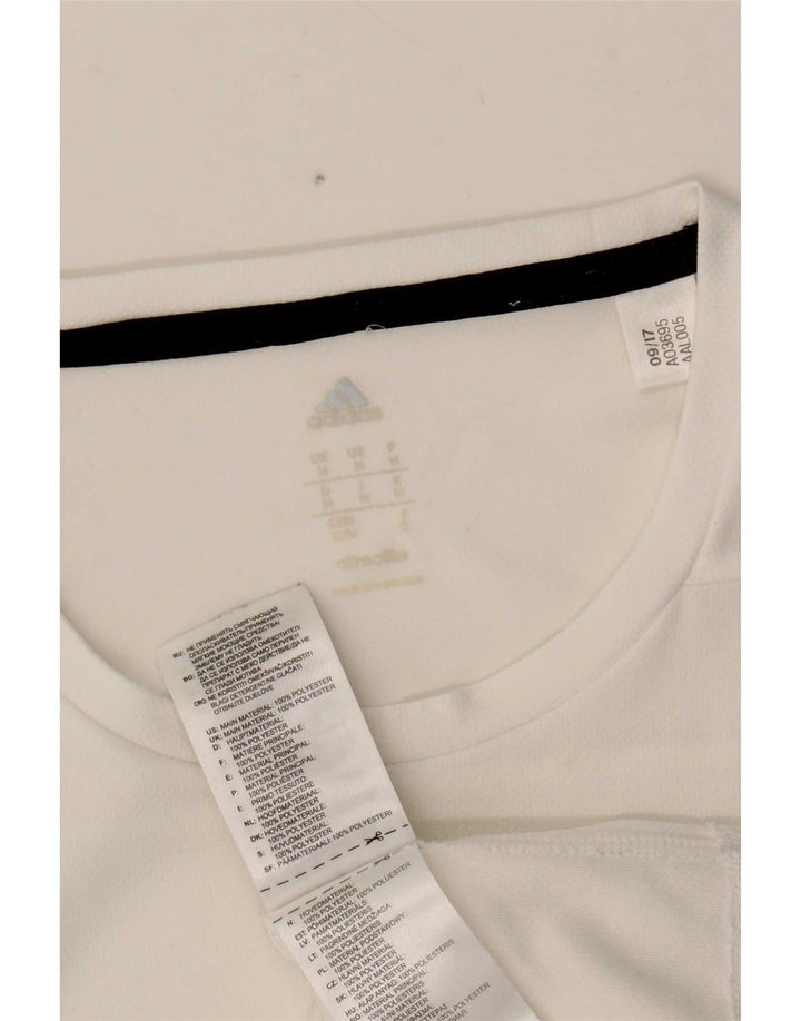 Adidas Mens Climalite T-Shirt Top Medium White Polyester