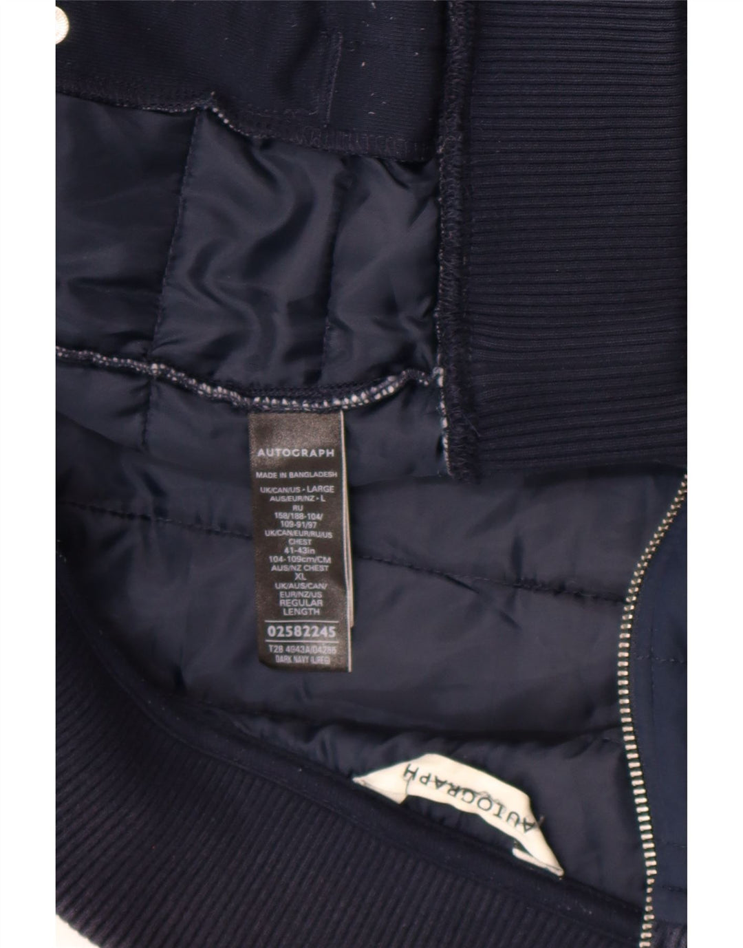 Marks & Spencer Mens Padded Jacket UK 42 XL Navy Blue Polyester