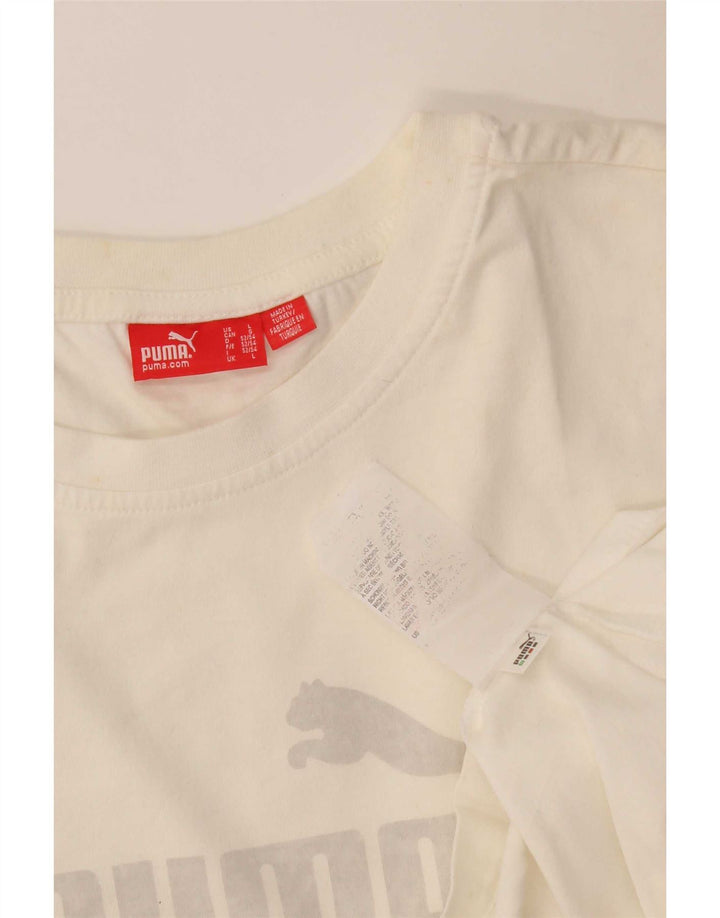 Puma Mens Graphic T-Shirt Top Large White