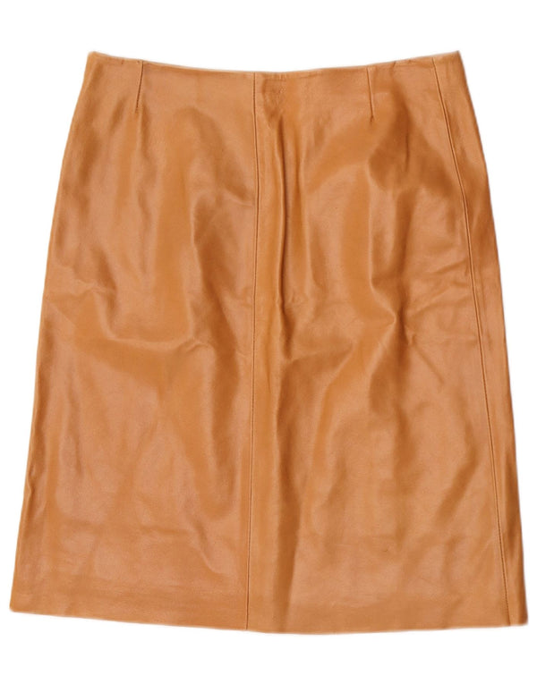 Vintage Damen Lederrock IT 44 Medium W32 Braunes Leder