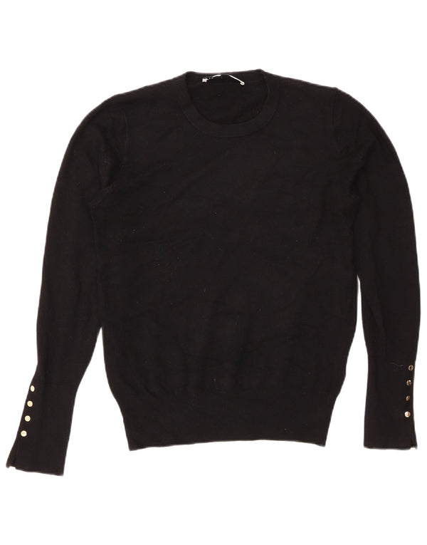 Zara Womens Crew Neck Jumper Sweater UK 16 Large Black