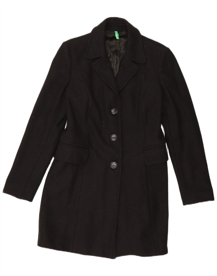 Płaszcz damski BENETTON IT 48 XL, czarny, bawełniany