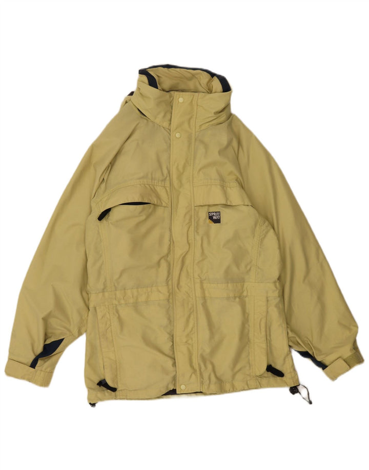 Sprayway Womens Hooded Oversized Rain Jacket UK 10 Small Yellow Polyamide