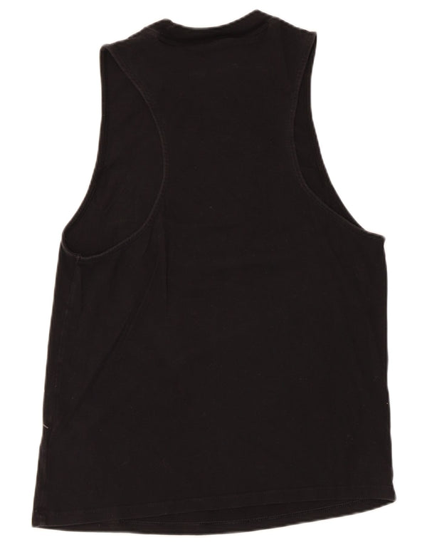 Canotta grafica da donna Adidas UK 8 piccola in cotone nero