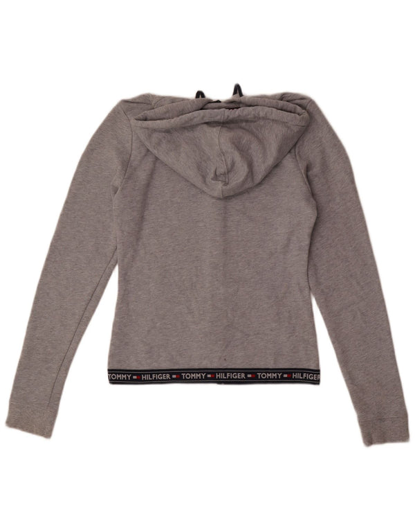 Tommy Hilfiger Womens Zip Hoodie Sweater UK 10 Small Grey Colourblock