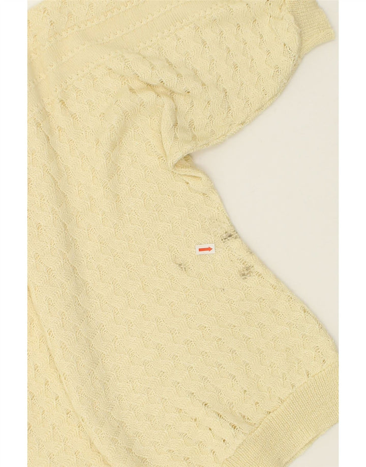 VINTAGE Womens 3/4 Sleeve Crew Neck Jumper Sweater UK 16 Large Yellow | Vintage Vintage | Thrift | Second-Hand Vintage | Used Clothing | Messina Hembry 