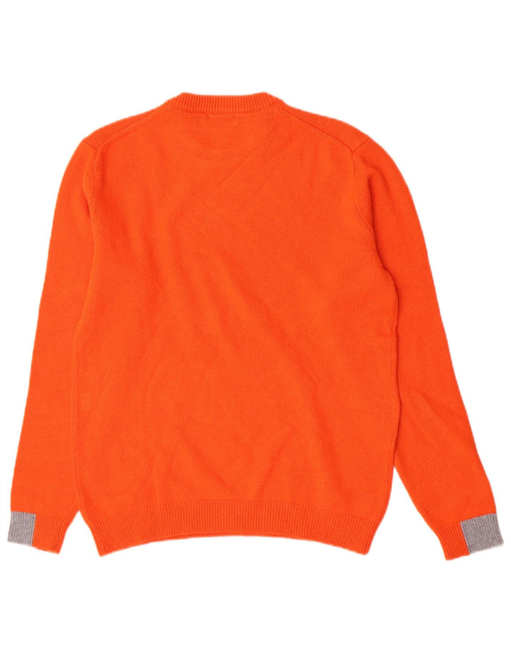 Sun68 Mens Crew Neck Jumper Sweater Medium Orange Merino Wool