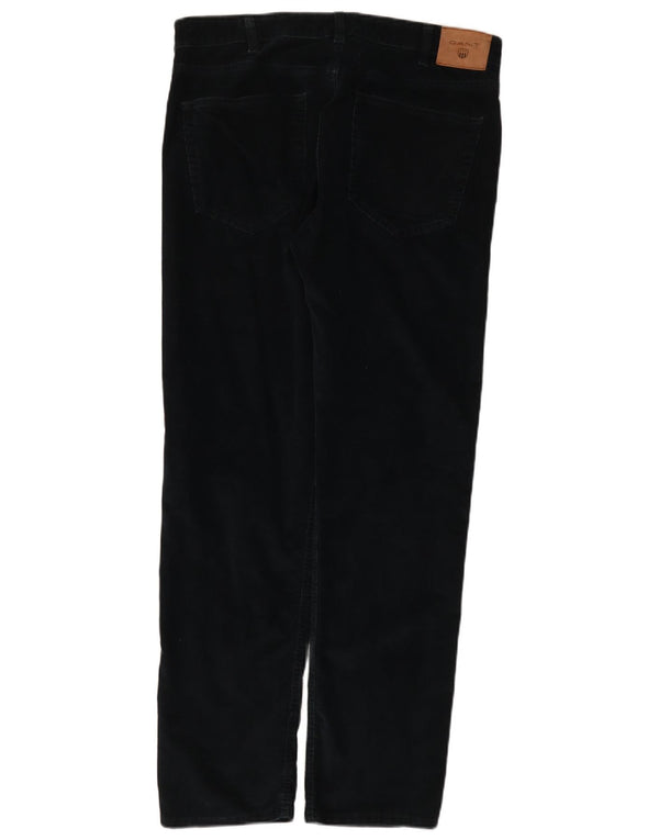 Pantaloni dritti da uomo in velluto a coste Gant W34 L32 cotone blu navy