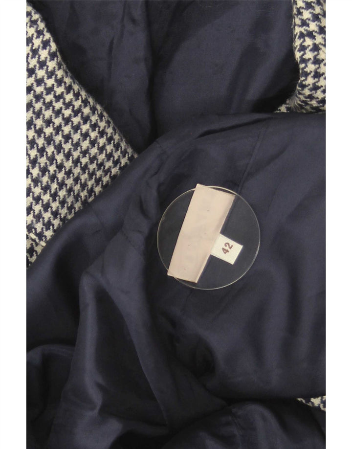 Arezia Womens Blazer Jacket IT 42 Medium Navy Blue Houndstooth