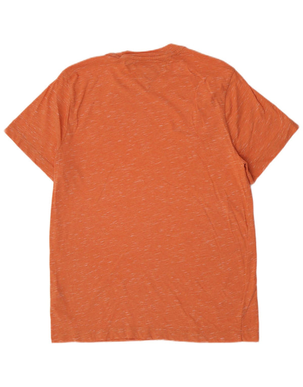Tommy Hilfiger Mens T-Shirt Top Large Orange Flecked Cotton