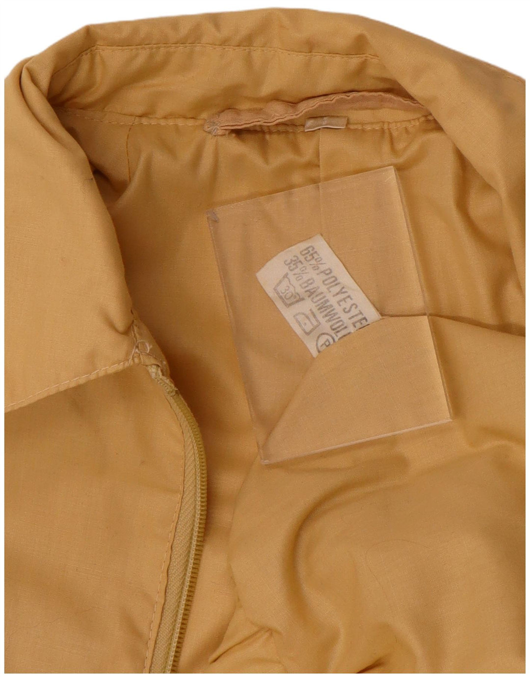 VINTAGE Mens Bomber Jacket UK 38 Medium Beige Polyester
