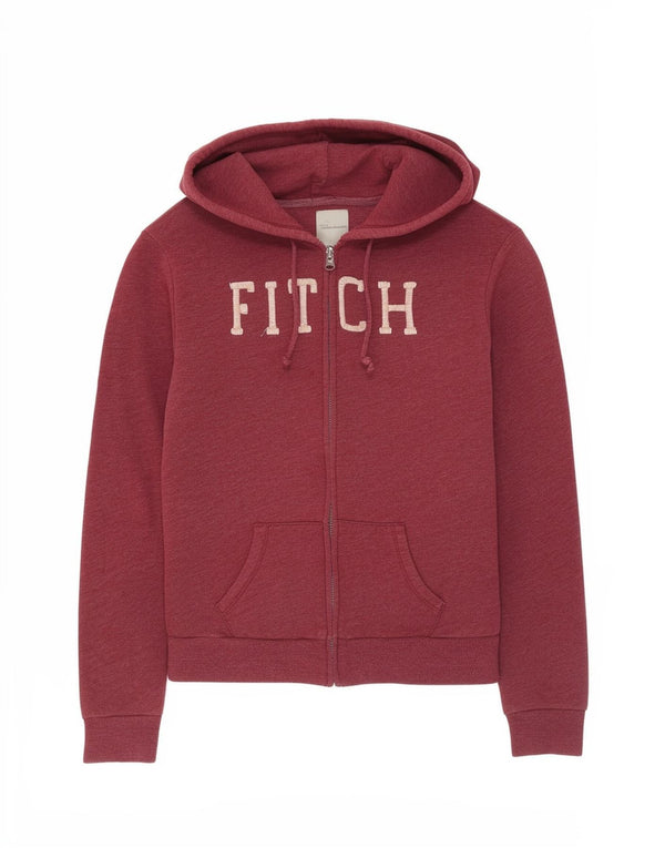 Damski sweter z kapturem i zamkiem błyskawicznym Abercrombie & Fitch UK 4 XS, bordowy