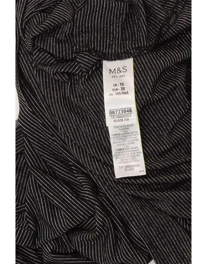 Marks & Spencer Womens Oversized T-Shirt Top UK 10 Small Black Striped