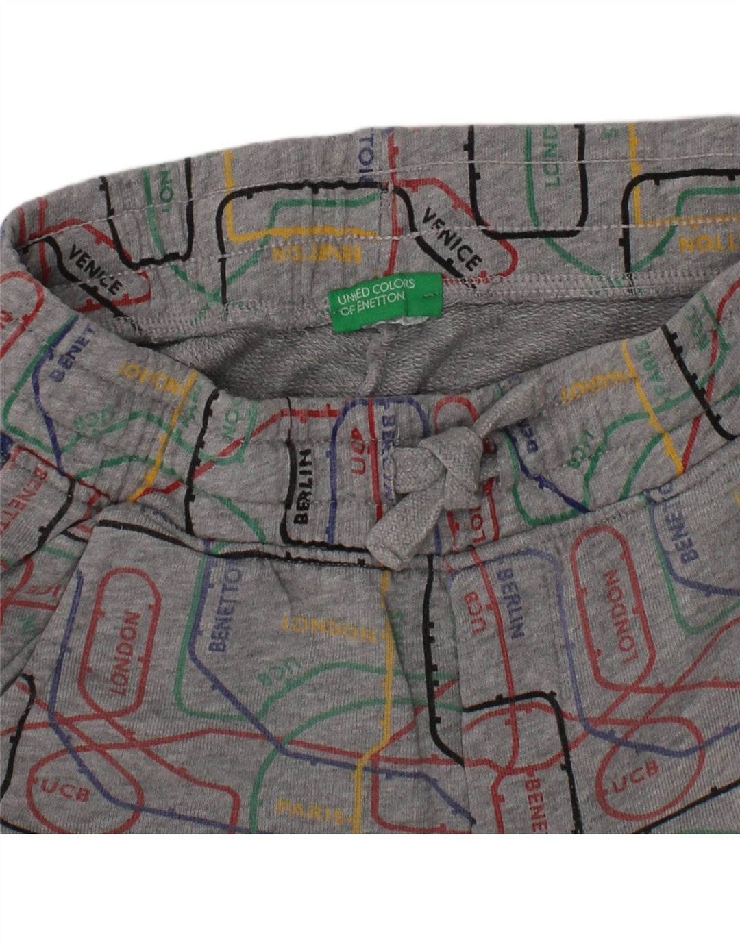 BENETTON Boys Graphic Sport Shorts 9-10 Years  Grey Vintage Benetton and Second-Hand Benetton from Messina Hembry 