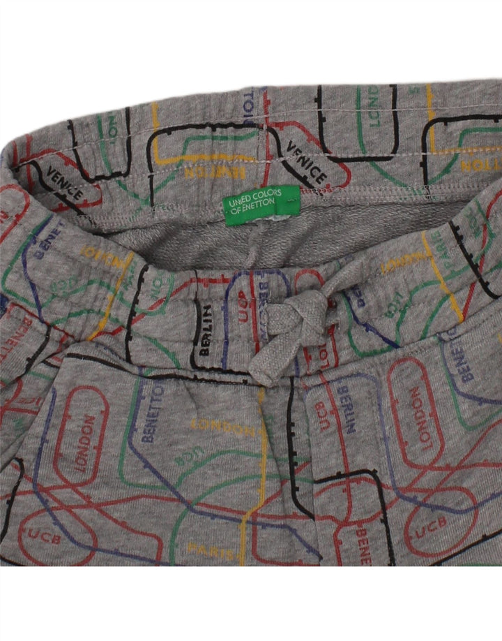 BENETTON Boys Graphic Sport Shorts 9-10 Years  Grey Vintage Benetton and Second-Hand Benetton from Messina Hembry 
