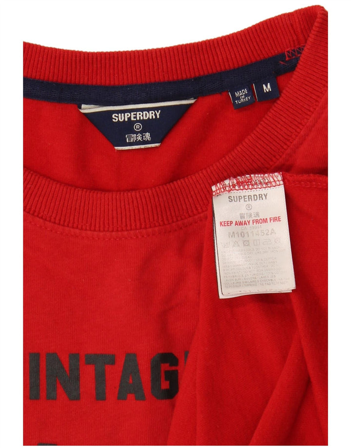 SUPERDRY Mens Graphic T-Shirt Top Medium Red Cotton