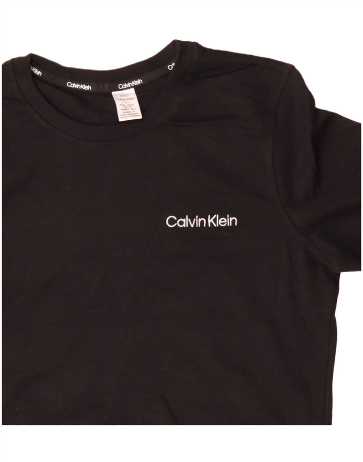 CALVIN KLEIN Womens Sweatshirt Jumper UK 14 Medium Black Cotton