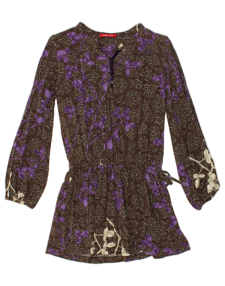 LIU JO Girls Long Sleeve Blouse Top 9-10 Years Grey Floral Modal | Vintage Liu Jo | Thrift | Second-Hand Liu Jo | Used Clothing | Messina Hembry 