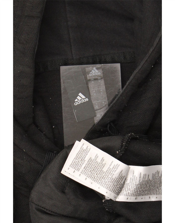 ADIDAS Mens Graphic Hoodie Jumper Medium Black Polyester Vintage Adidas and Second-Hand Adidas from Messina Hembry 