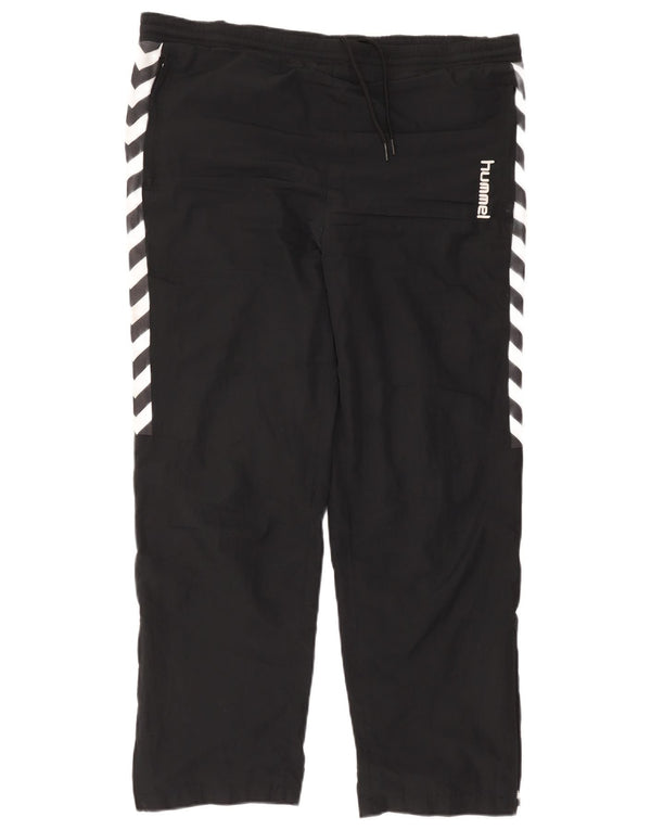 Hummel Mens Graphic Tracksuit Trousers Large Black Colourblock Polyester