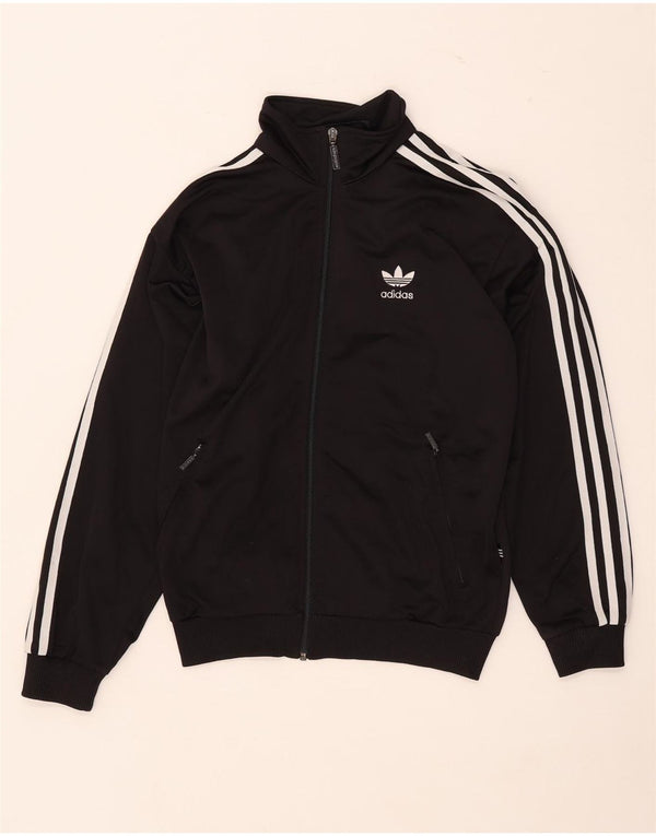 Adidas Boys Tracksuit Top Jacket 13-14 Years Black Polyester