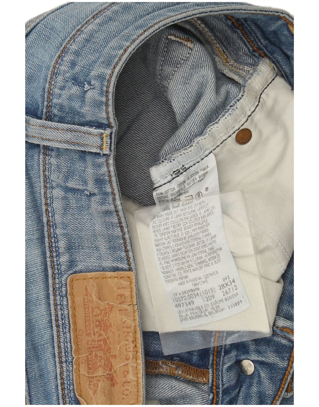Levi's Womens 570 Straight Jeans W28 L30 Blue Cotton
