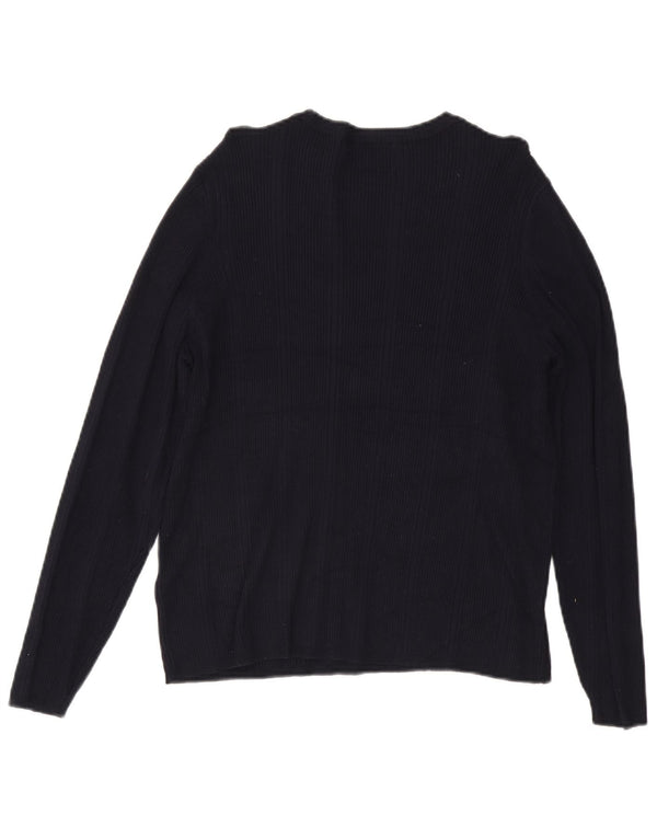Marks & Spencer Jersey con Cuello Barco para Mujer UK 22 3XL Viscosa Azul Marino