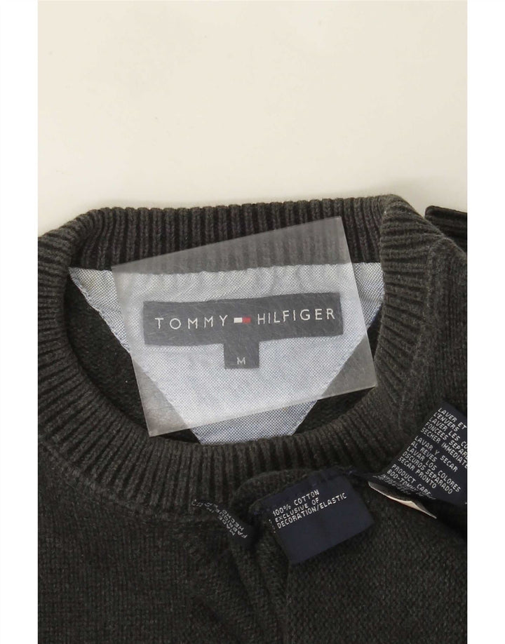 Tommy Hilfiger Mens Crew Neck Jumper Sweater Medium Grey Cotton