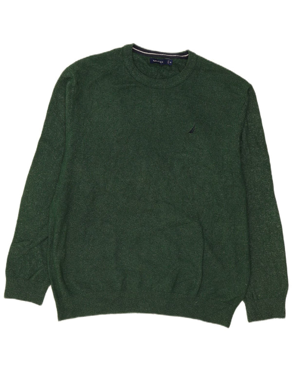 Ανδρικό πουλόβερ Nautica Crew Neck Jumper 2XL, βαμβακερό πράσινο
