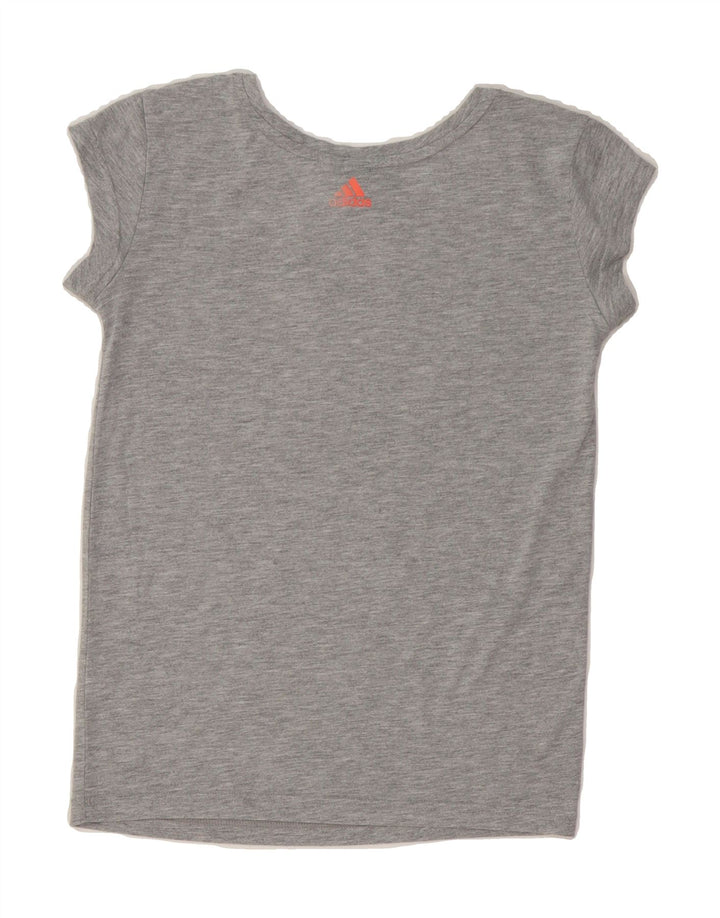 ADIDAS Womens Graphic T-Shirt Top UK 12 Medium Grey Vintage Adidas and Second-Hand Adidas from Messina Hembry 