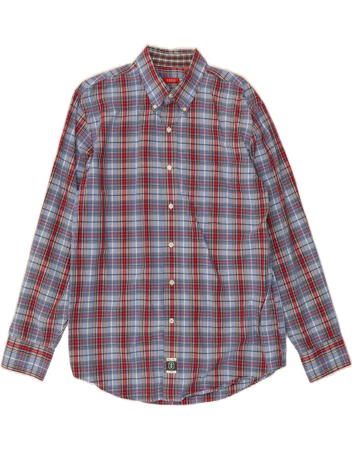 IZOD Mens Shirt Medium Blue Check Vintage Izod and Second-Hand Izod from Messina Hembry 