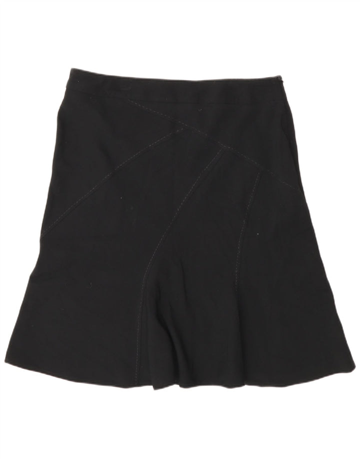 Marks & Spencer Damen A-Linienrock UK 14 Large W32 Schwarz Polyester