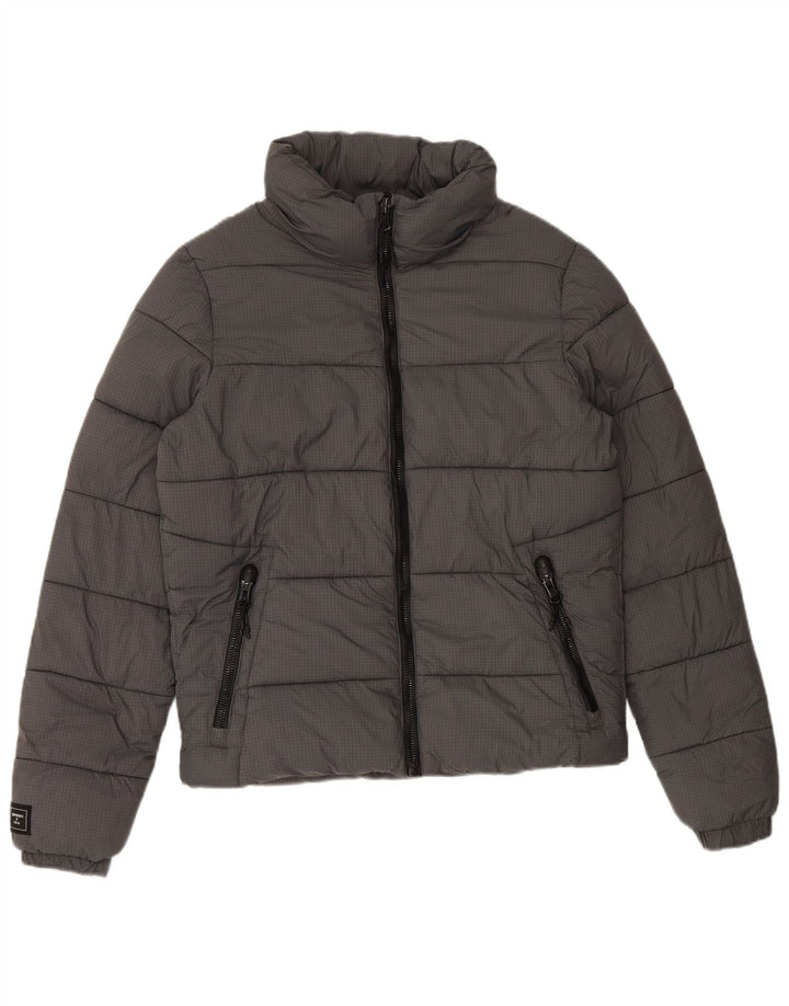 SUPERDRY Mens Padded Jacket UK 36 Small Grey Nylon