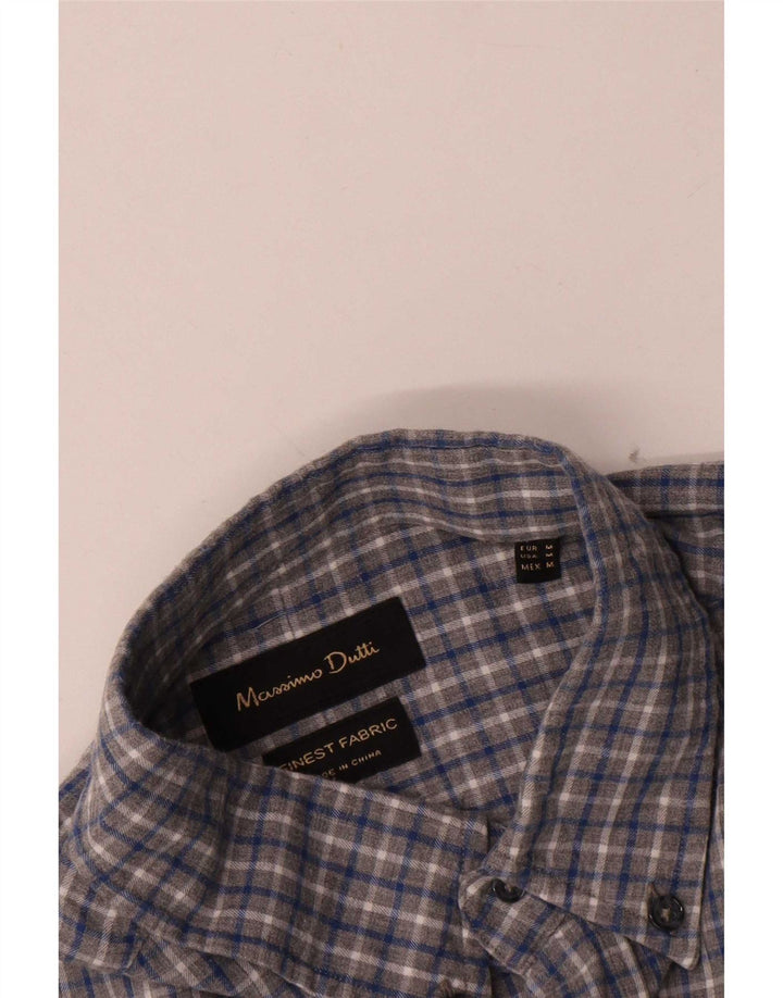 Camisa Massimo Dutti Hombre Cuadros Gris Medio
