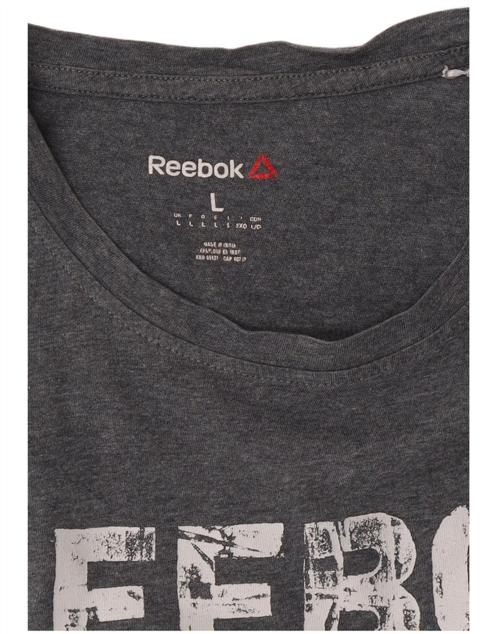 Reebok Mens Graphic T-Shirt Top Large Grey