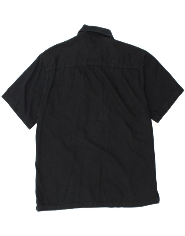 Jack & Jones Mens Regular Fit Short Sleeve Shirt Small Black Cotton