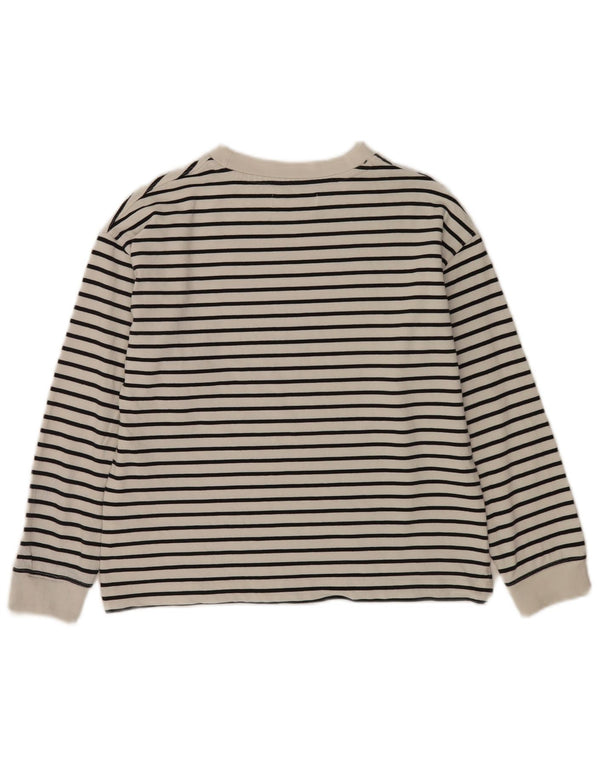Zara Top Niña Manga Larga 11-12 Años Algodón Rayas Blanco
