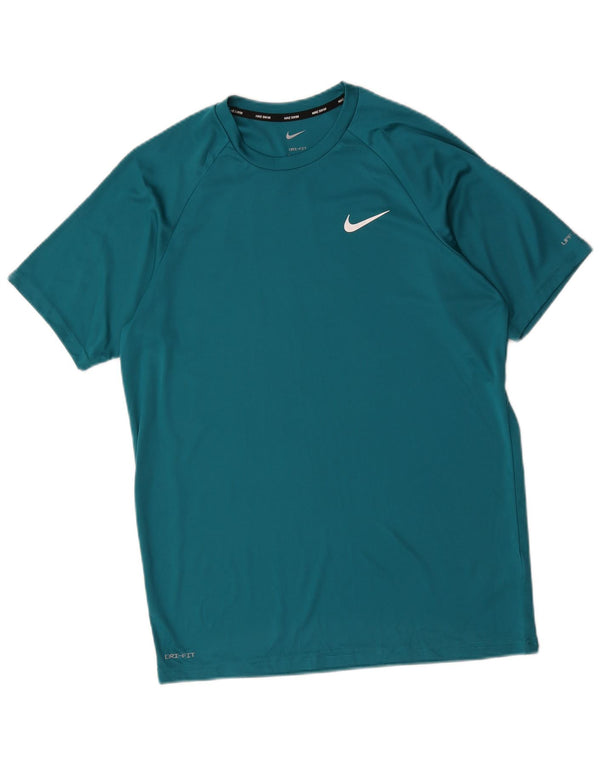 Nike Dri Fit T-shirt top mellemblå polyester til mænd