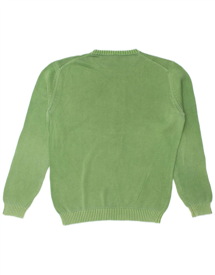 Benetton Mens Crew Neck Jumper Sweater Medium Green