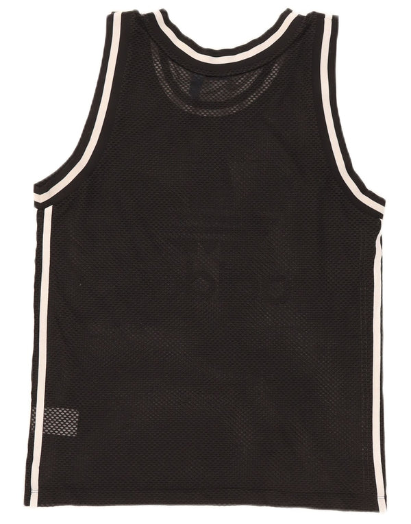 Adidas Womens Graphic Vest Top UK 12 Medium Black Polyester