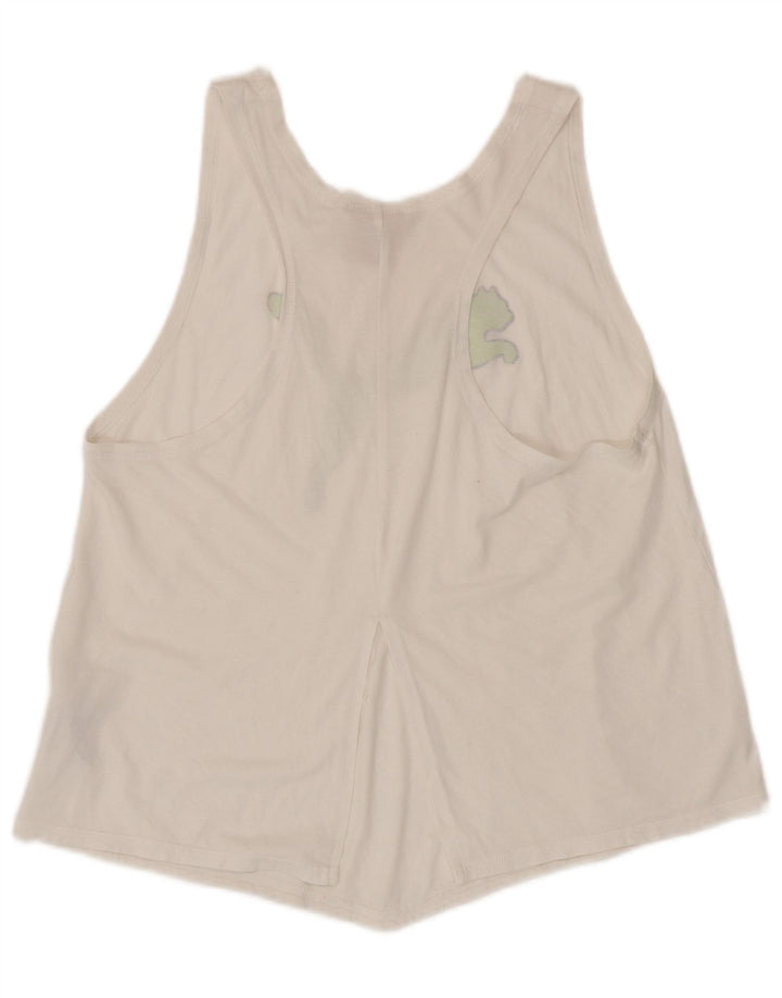 Puma Damen Graphic Vest Top UK 14 Large Weiß Polyester