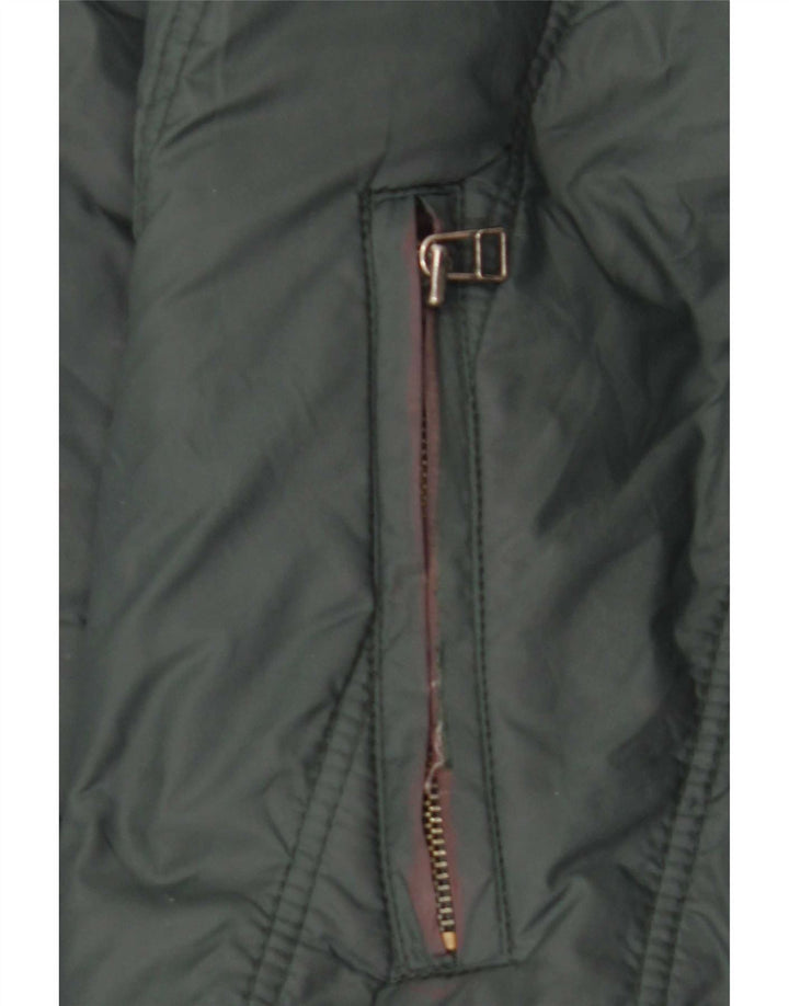 Zara Mens Padded Jacket UK 40 Large Green Nylon