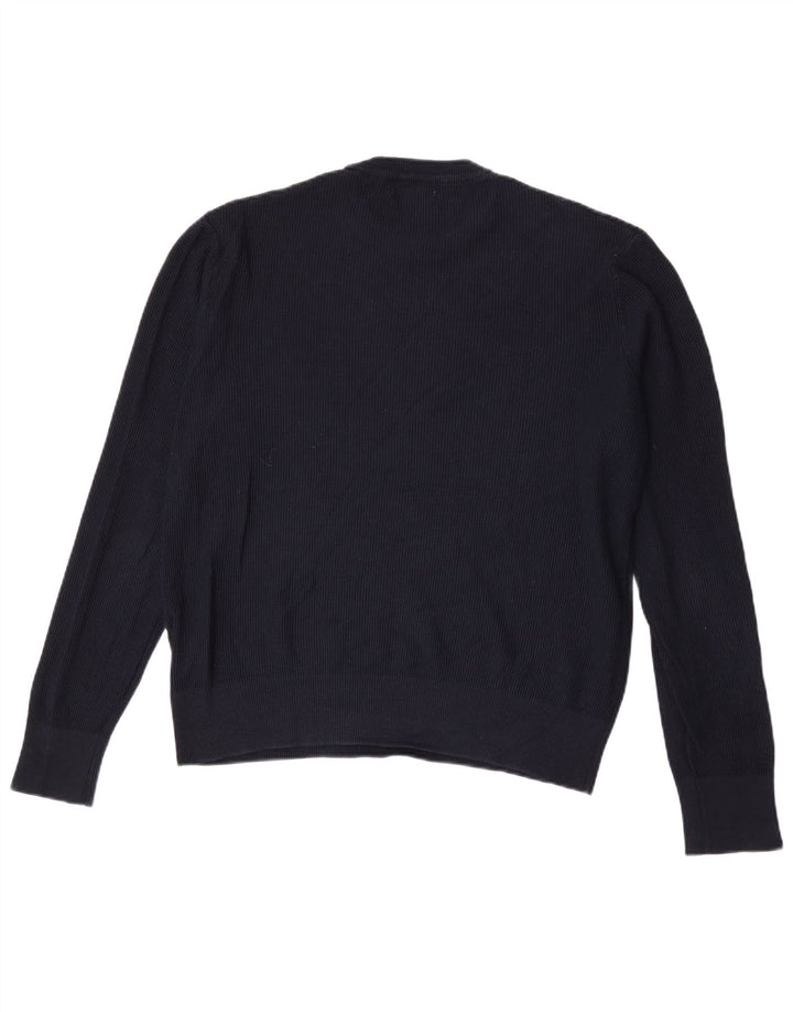 Zara Mens Crew Neck Jumper Sweater Medium Navy Blue