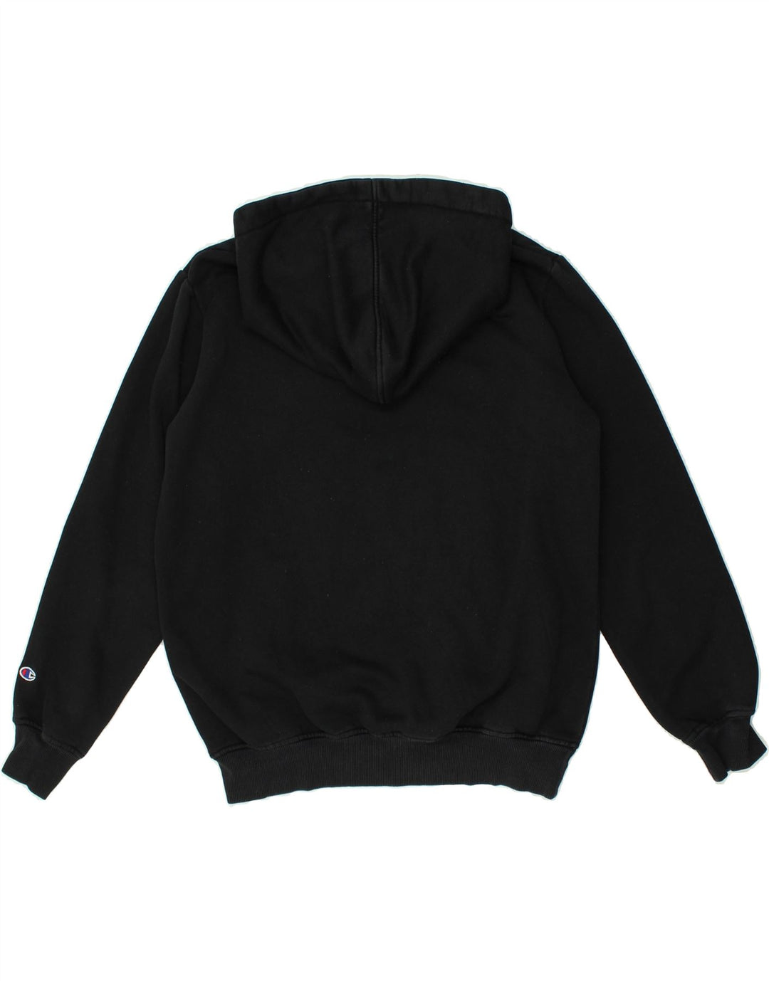 CHAMPION Womens Graphic Hoodie Jumper UK 16 Large Black Cotton | Vintage Champion | Thrift | Second-Hand Champion | Used Clothing | Messina Hembry 